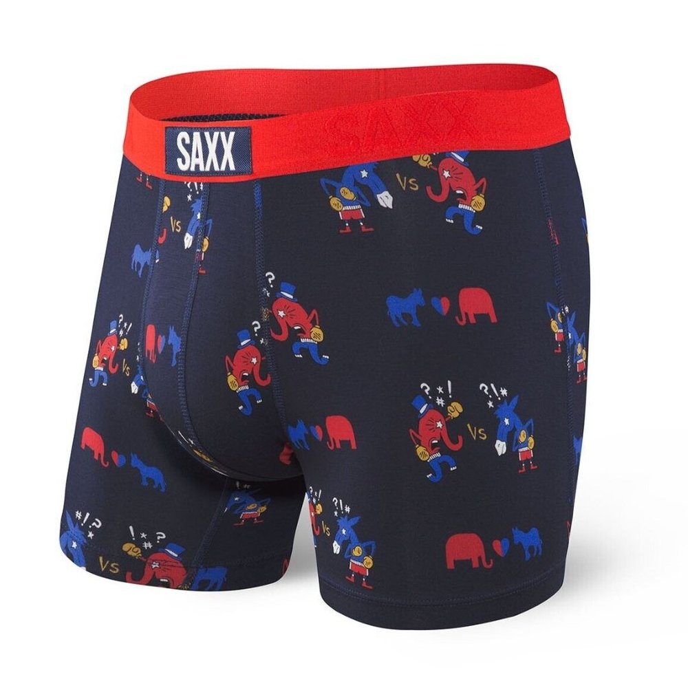 SAXX NEW S Vibe Boxer Briefs in Navy Dual Print